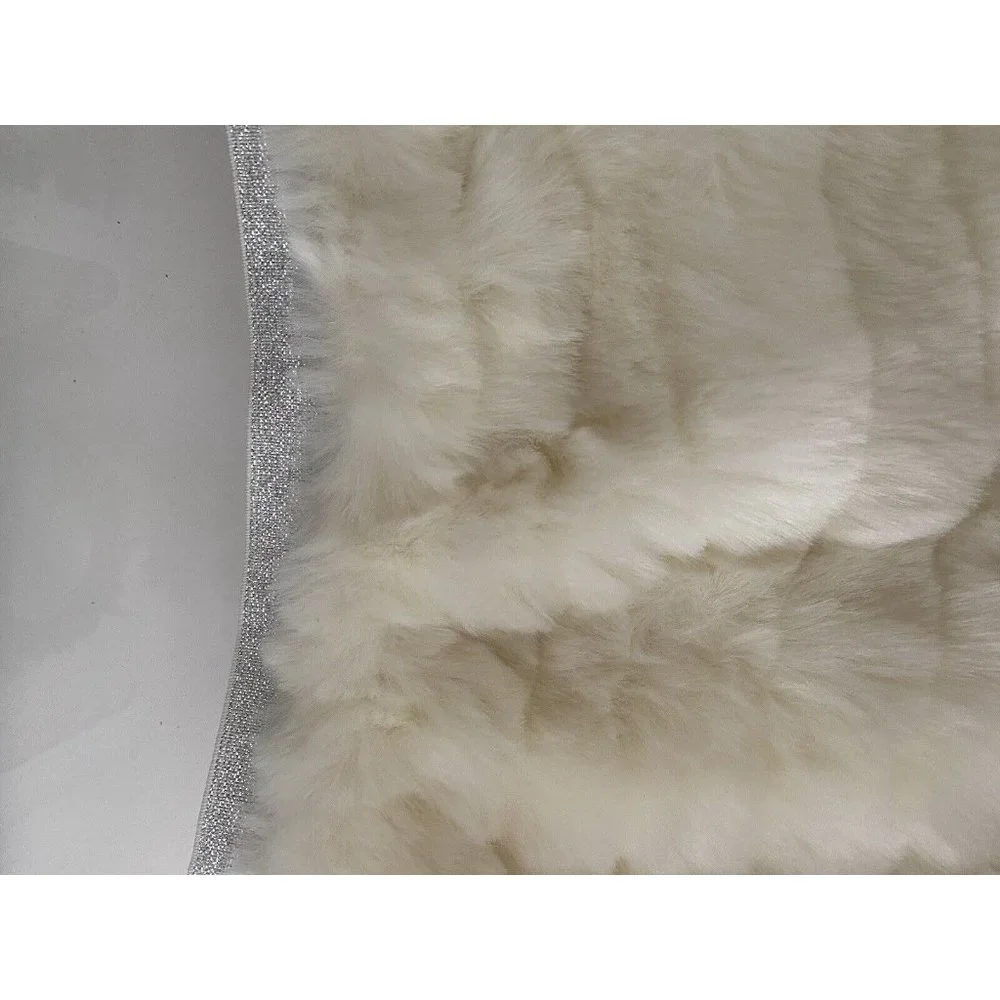 Toddler Girls Cream and Silver Faux Fur Skirt Size 3T Fuzzy Warm Stylish Elastic